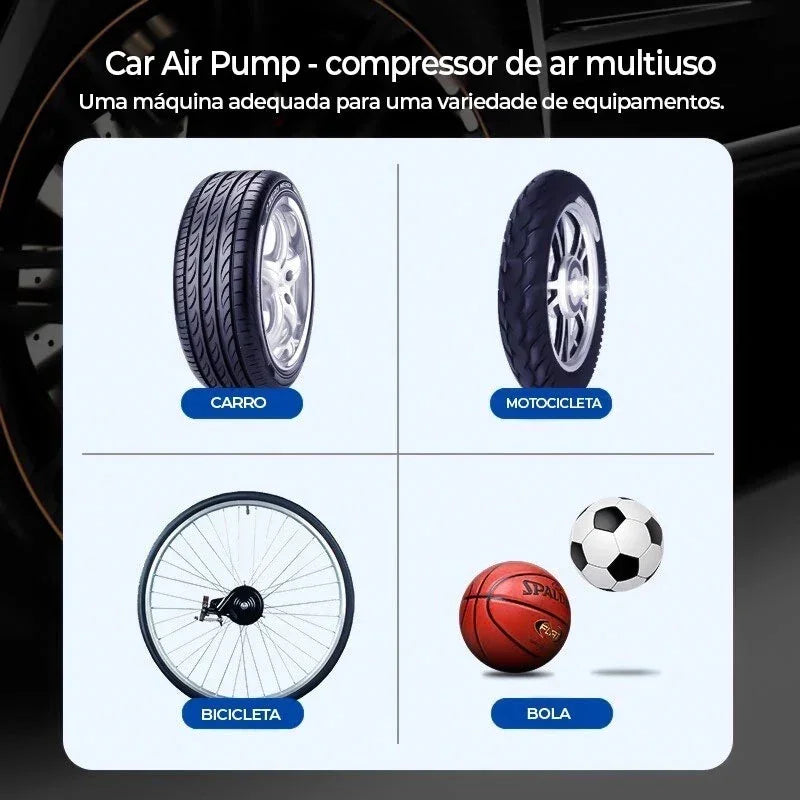 Bomba De Ar Elétrica Mini Portátil Sem Fio Compressor Para Motocicleta Bicicleta