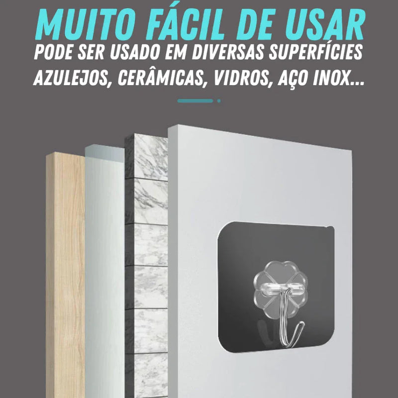 Kit 30 Ganchos Adesivos de Parede – Organização prática em qualquer ambiente!