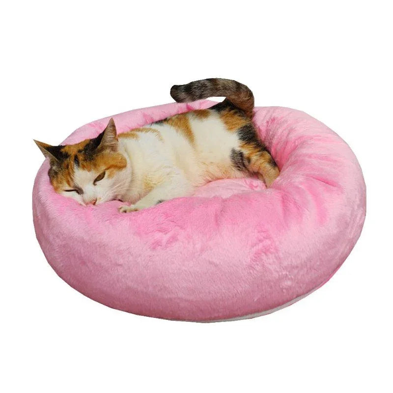 Cama para Gato Redonda Confortável - Cama Pet Fofa com fundo Impermeável