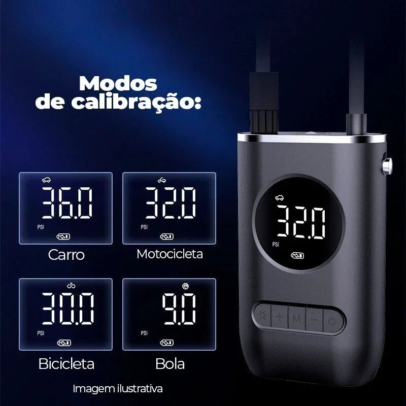 Bomba De Ar Elétrica Mini Portátil Sem Fio Compressor Para Motocicleta Bicicleta