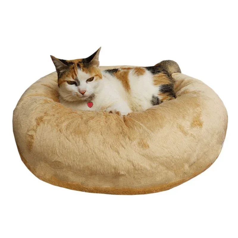 Cama para Gato Redonda Confortável - Cama Pet Fofa com fundo Impermeável