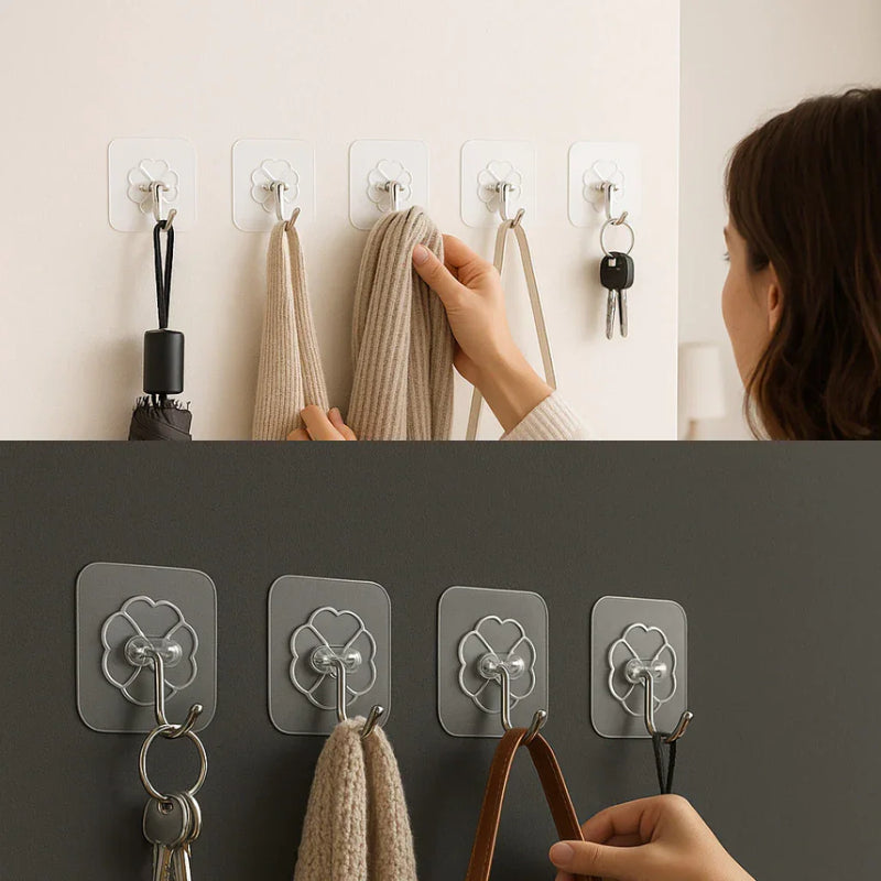 Kit 30 Ganchos Adesivos de Parede – Organização prática em qualquer ambiente!